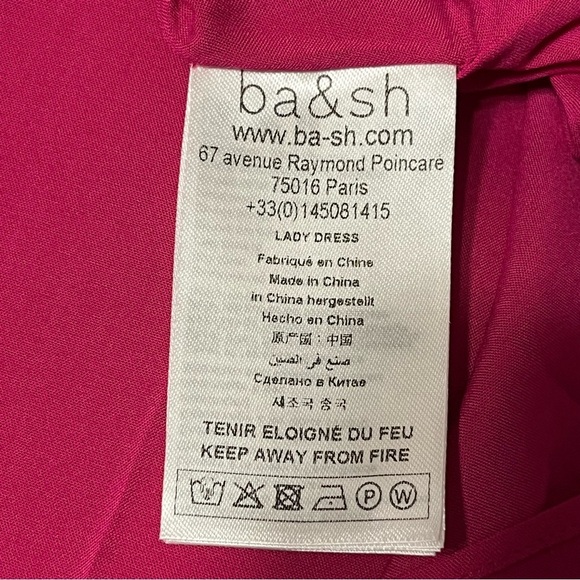 Ba&sh Sasha Smocked Dress in Fuchsia, Medium - Picture 12 of 16